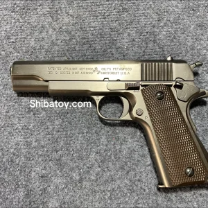 Mô hình Súng Kim Loại M1911 Bạc Cán Nâu – Phân Khúc Bình Dân , Sử dụng nhựa đạn nhựa 6mm kích thước 24cm , tỷ lệ 1 : 1