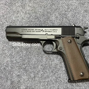 Mô hình Súng Kim Loại M1911 Đen Cán Nâu - Phân Khúc Bình Dân , Sử dụng nhựa đạn nhựa 6mm kích thước 24cm , tỷ lệ 1 : 1