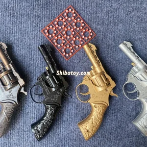 Mô Hình Súng Pháo Kim Loại 16cm , ổ rút ngang , Đồ Chơi Tuổi Thơ 8x 9x . Tặng Kèm 5 Khối Diêm