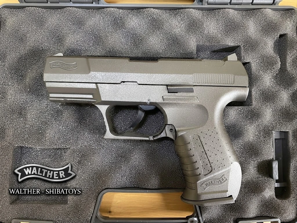 Mô hình Súng Kim Loại Walther MÀU XÁM KHÓI , đạn nhựa 6mm / cắc bụp , tỷ lệ 1 : 1